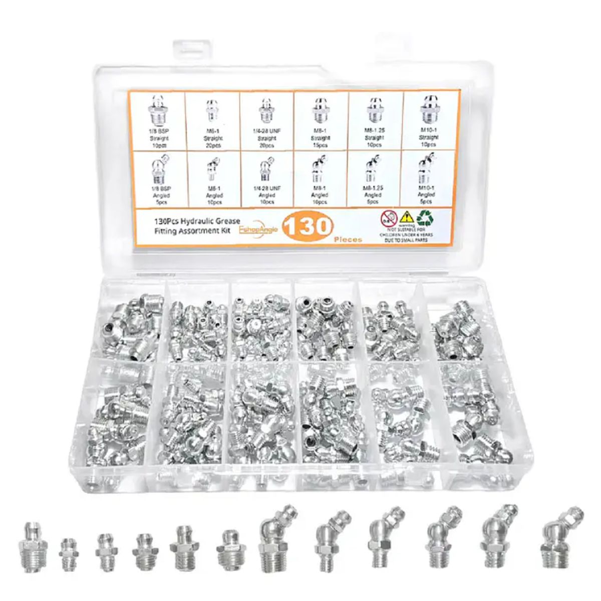 GENERICO - 130pcs Surtido De Boquillas Graseras Hidráulicas Engrase