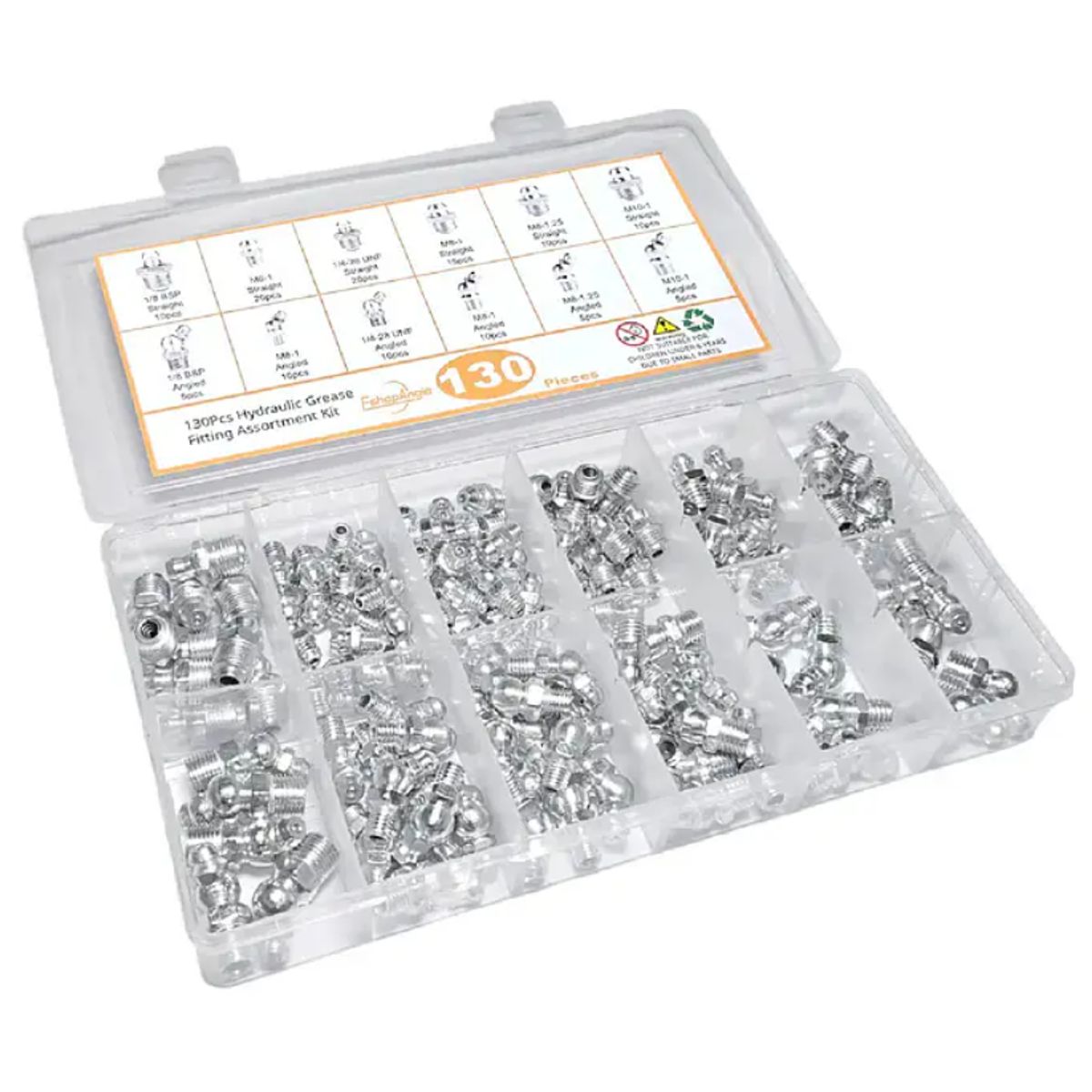 GENERICO - 130pcs Surtido De Boquillas Graseras Hidráulicas Engrase