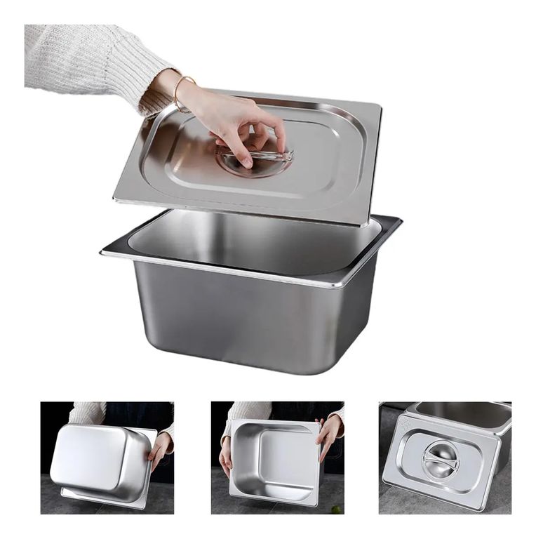 GENERICO Pack 6 De Depositos Gastronómicos Con Tapa 176x108x65mm