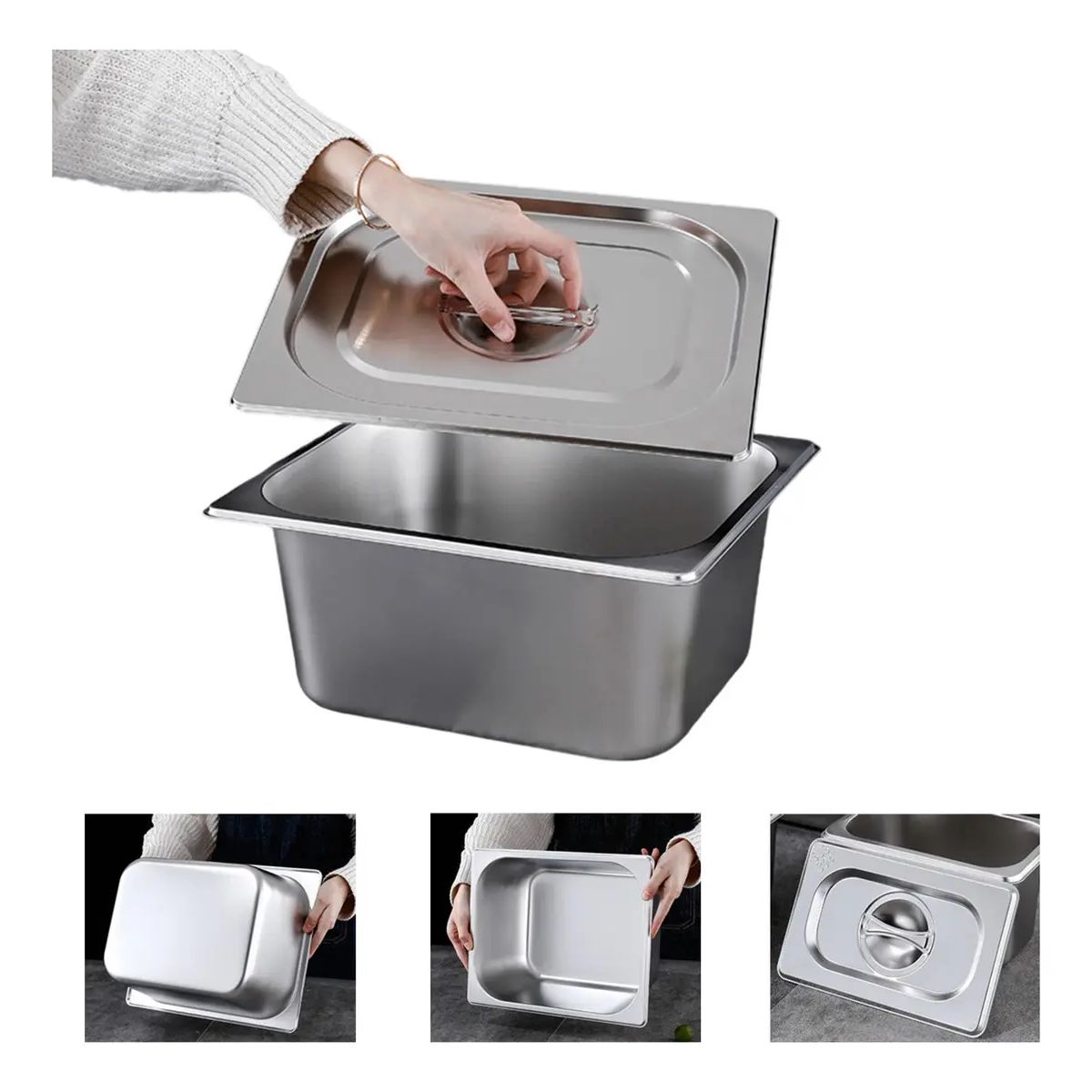 GENERICO - Pack 6 De Depositos Gastronómicos Con Tapa 176x108x65mm