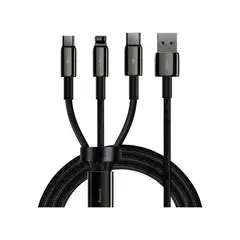 GENERICO - 3en1 Usb C Cable 3.5a 1.5 M Negro Belug