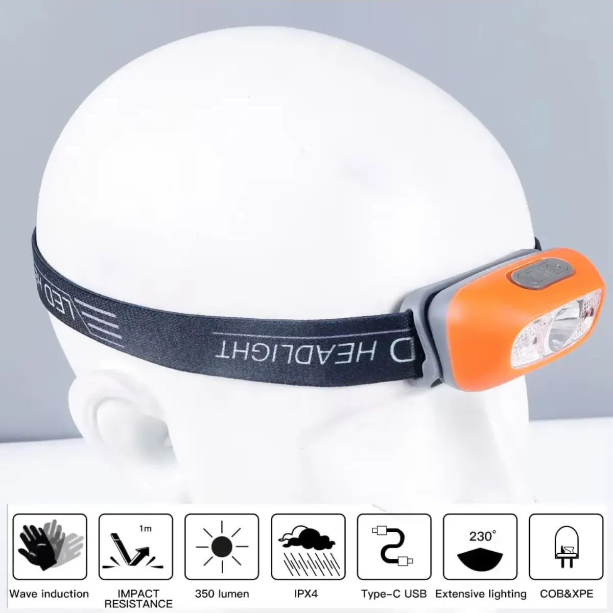 GENERICO - Pack X6 Linterna Frontal Recargable Foco Cabeza Linterna Labg