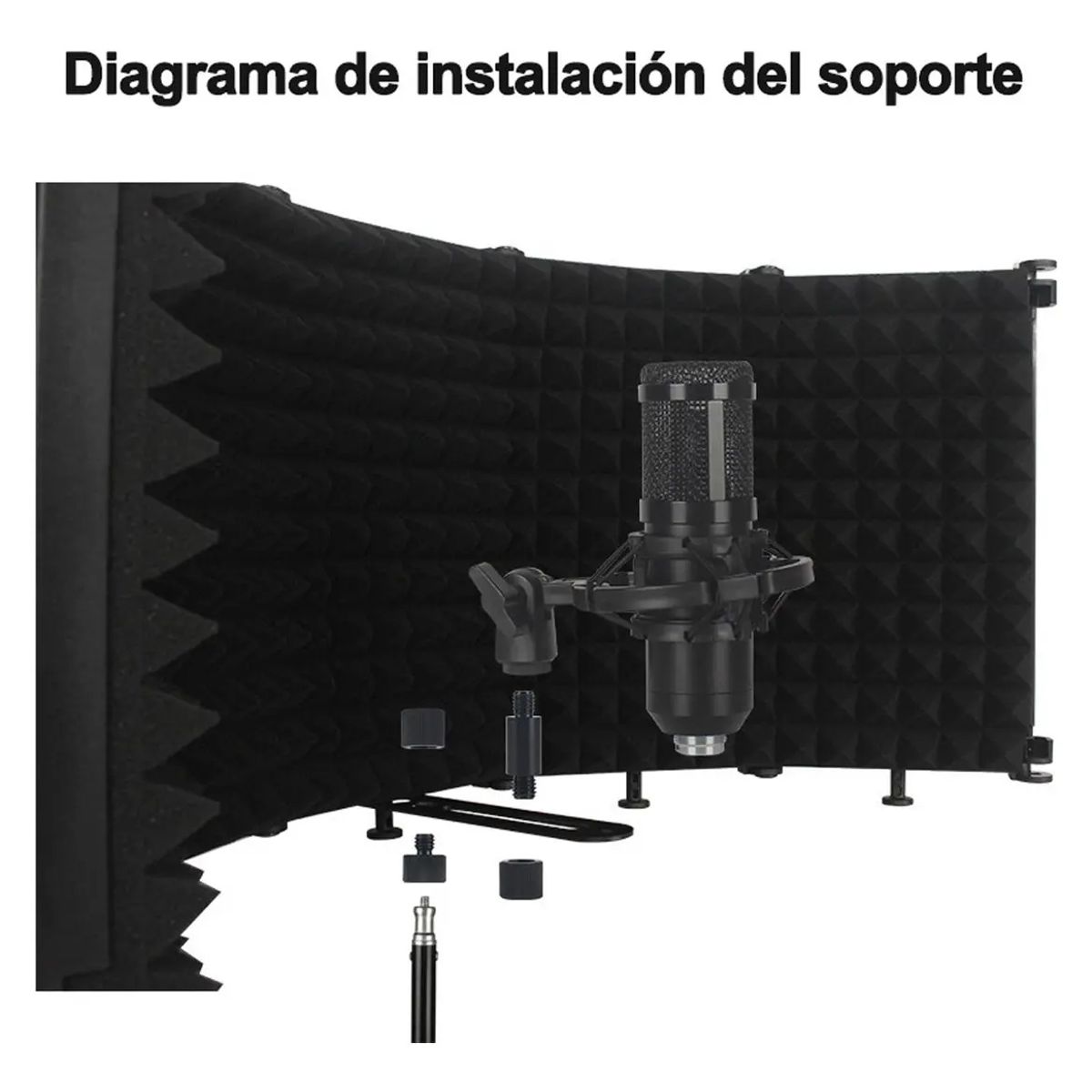KUANGYE - Kit de Espuma Acústico de 5 Paneles Plegables Aislantes de Ruido