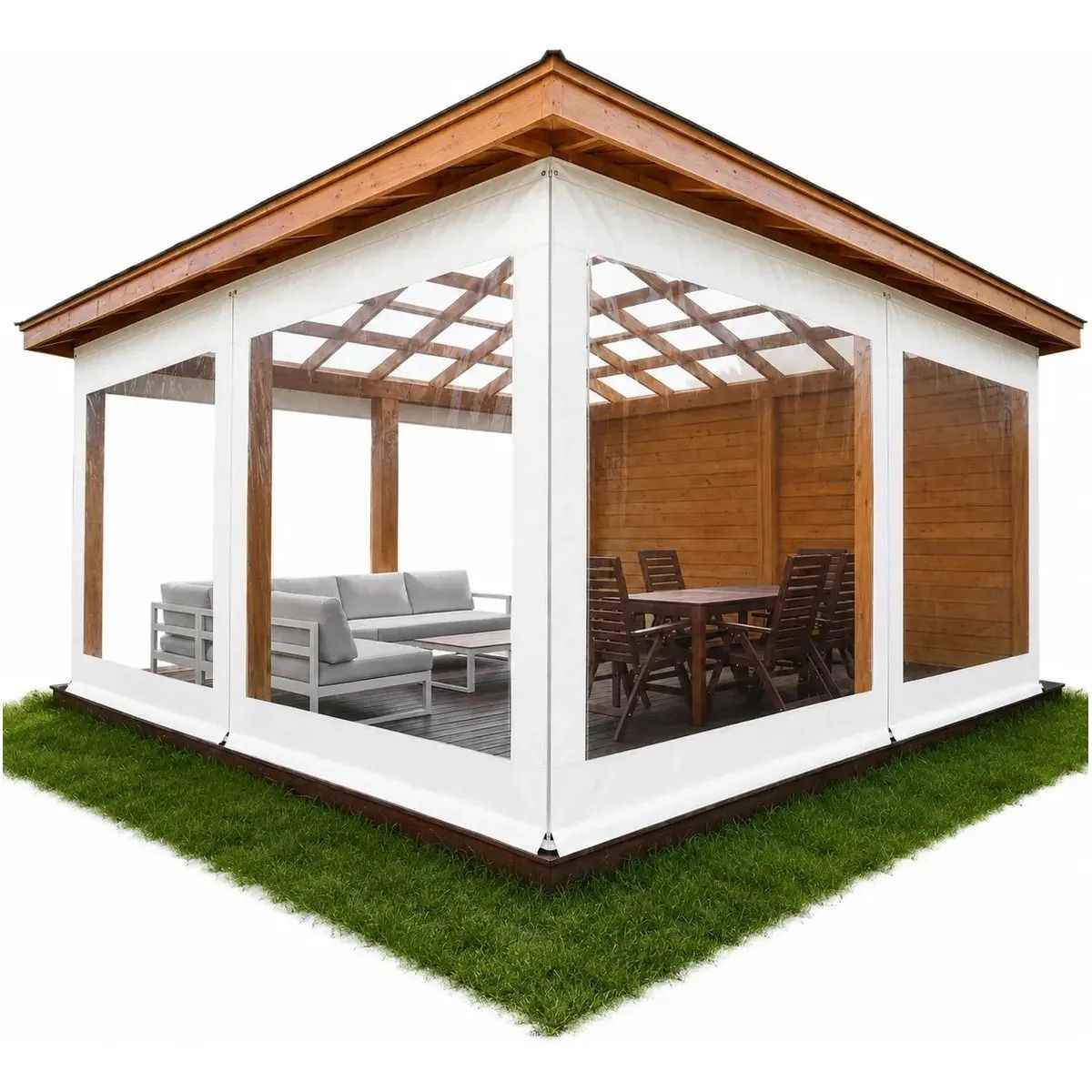 5x2.3mts Cortina Para Terraza Exterior PVC Cortina Transparente Plastico Exterior Prueba Impermeable, marca GENERICO - Foto Principal