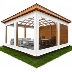 GENERICO - 5x2.3mts Cortina Para Terraza Exterior PVC Cortina Transparente Plastico Exterior Prueba Impermeable