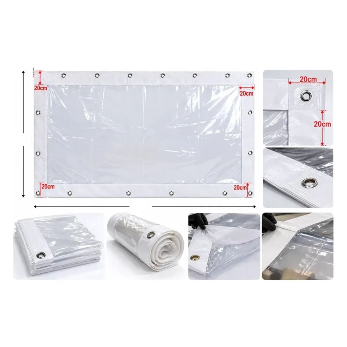 5x2.3mts Cortina Para Terraza Exterior PVC Cortina Transparente Plastico Exterior Prueba Impermeable, marca GENERICO - Foto 2