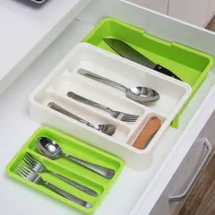 IRM - Organizador de cubiertos bandeja extensible para cajon cocina portacubiertos plastico organizador