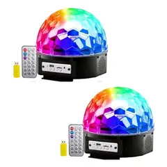 IRM - Luces bola disco pack 2 led ritmica bluetooth parlante audioritmica fiesta hogar luces de discoteca