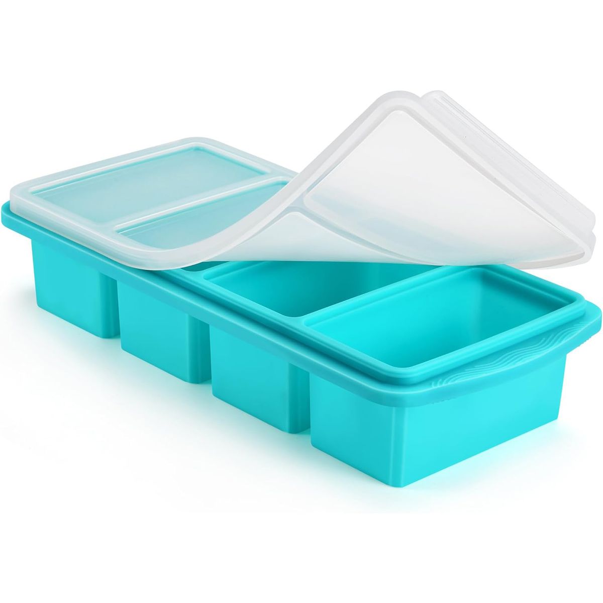 KUANGYE - Molde Y Bandejas Silicona Para Hielo Con Tapa Para Alimentos