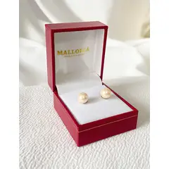 MALLORCA - Aros De Perla Clasico Base Enchapada En Oro 18k 8mm