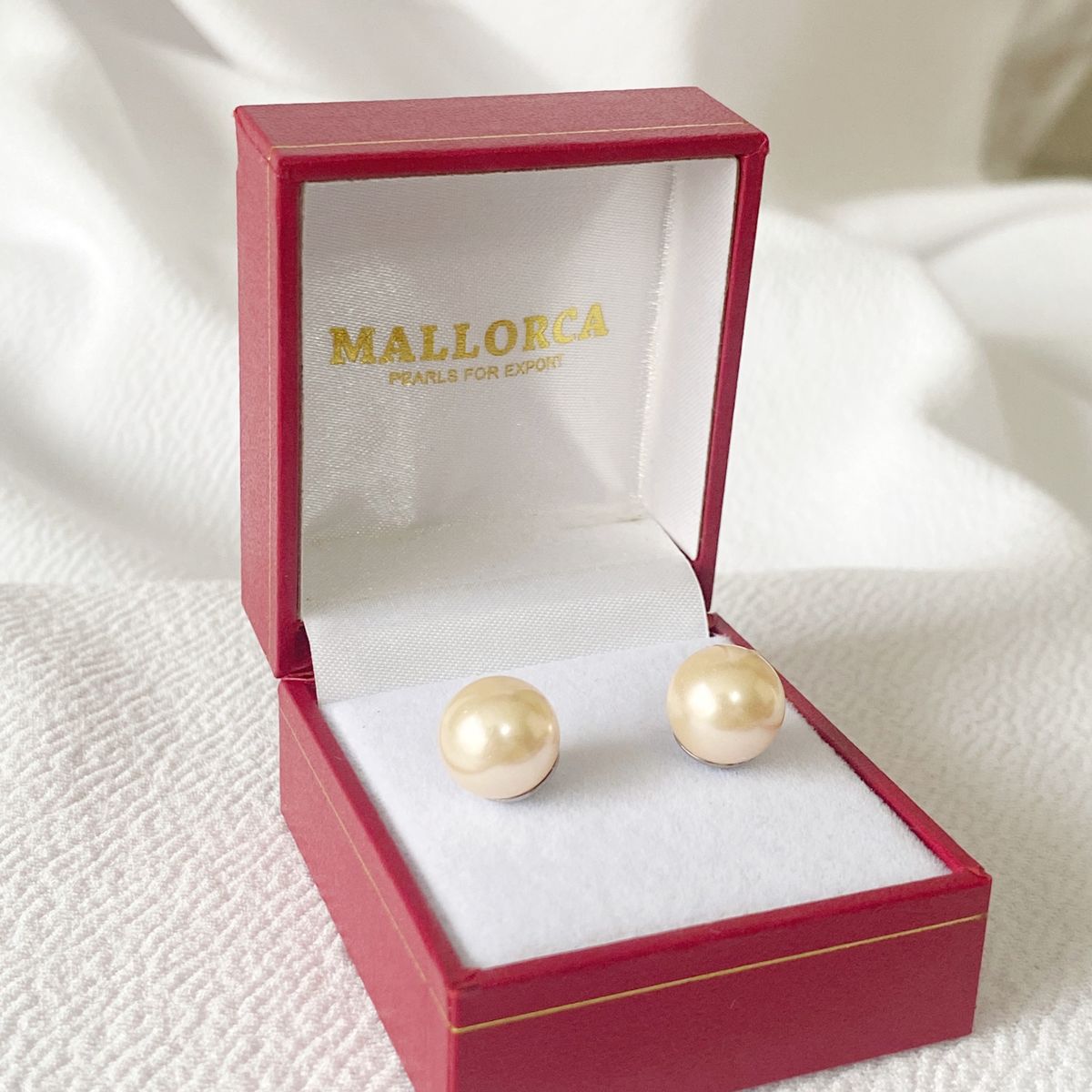 MALLORCA - Aros De Perla Mallorca Clasico 10mm Con Base De Acero316l