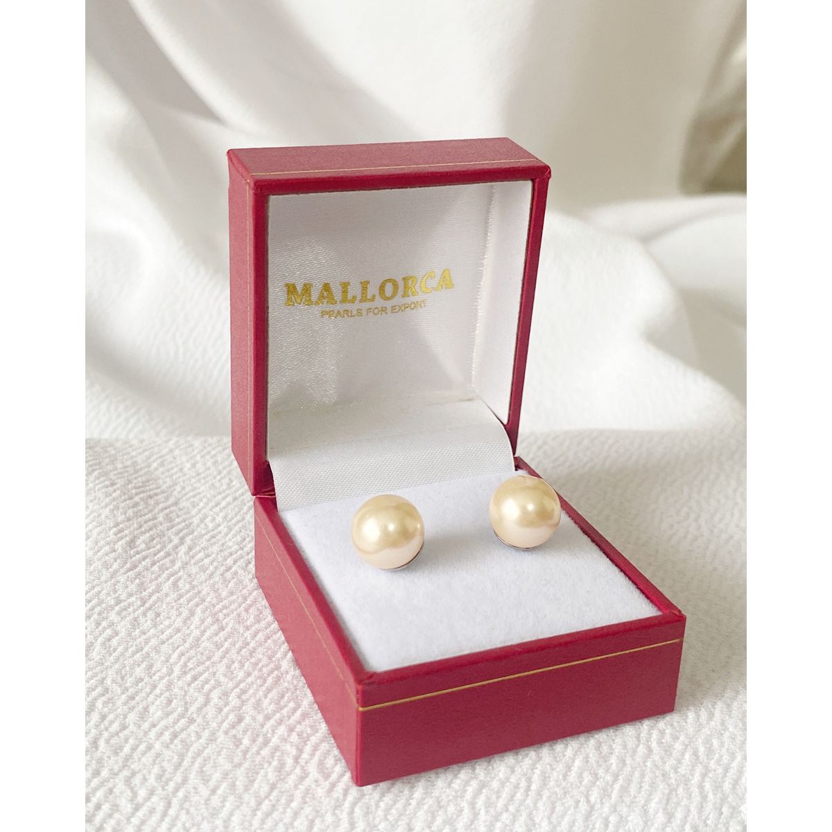 MALLORCA - Aros De Perla Mallorca Clasico 10mm Con Base De Acero316l