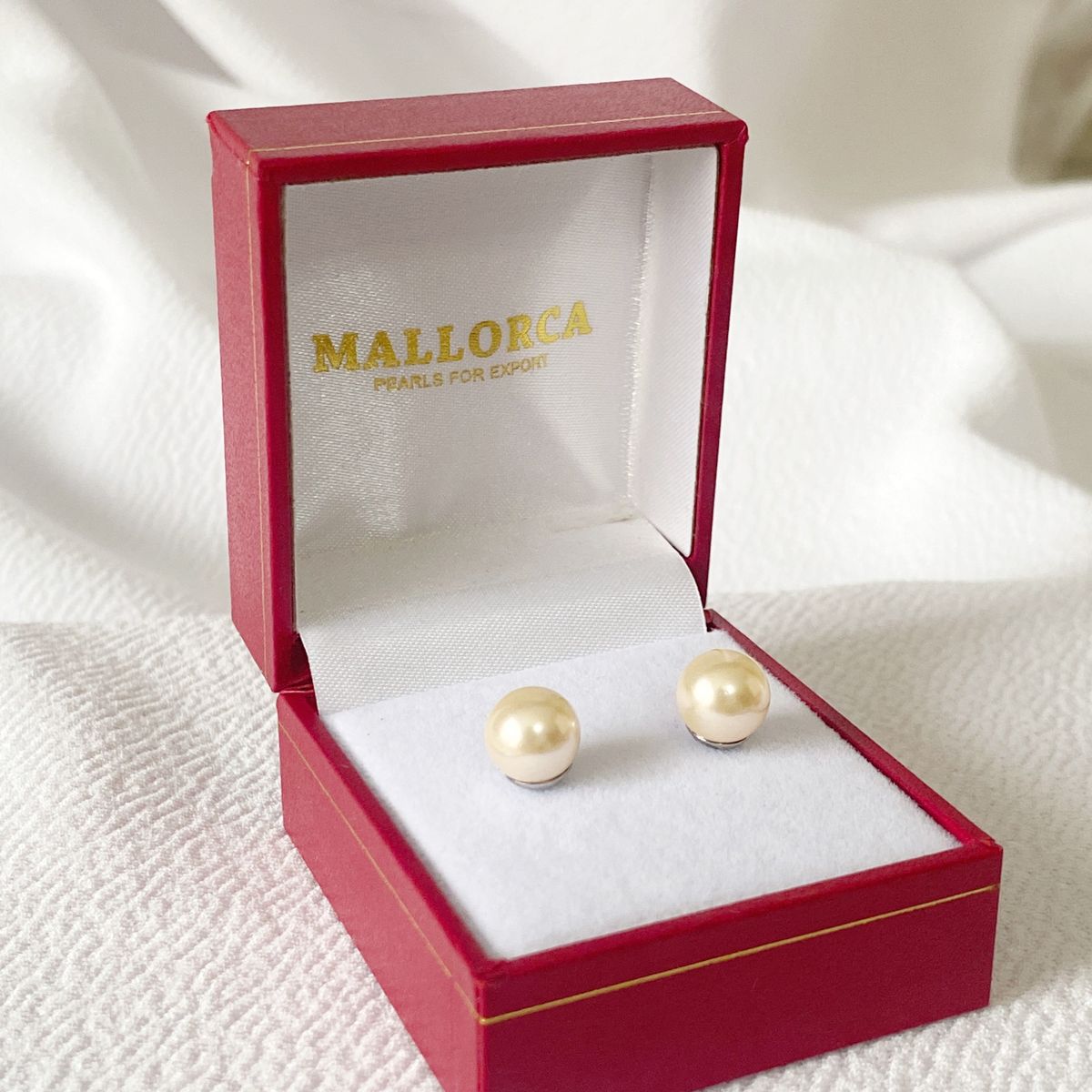 MALLORCA - Aros De Perla Mallorca Clasico 8mm Con Base De Acero316l