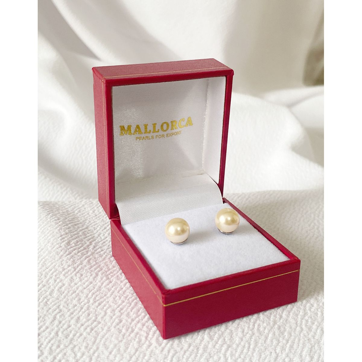 MALLORCA - Aros De Perla Mallorca Clasico 8mm Con Base De Acero316l