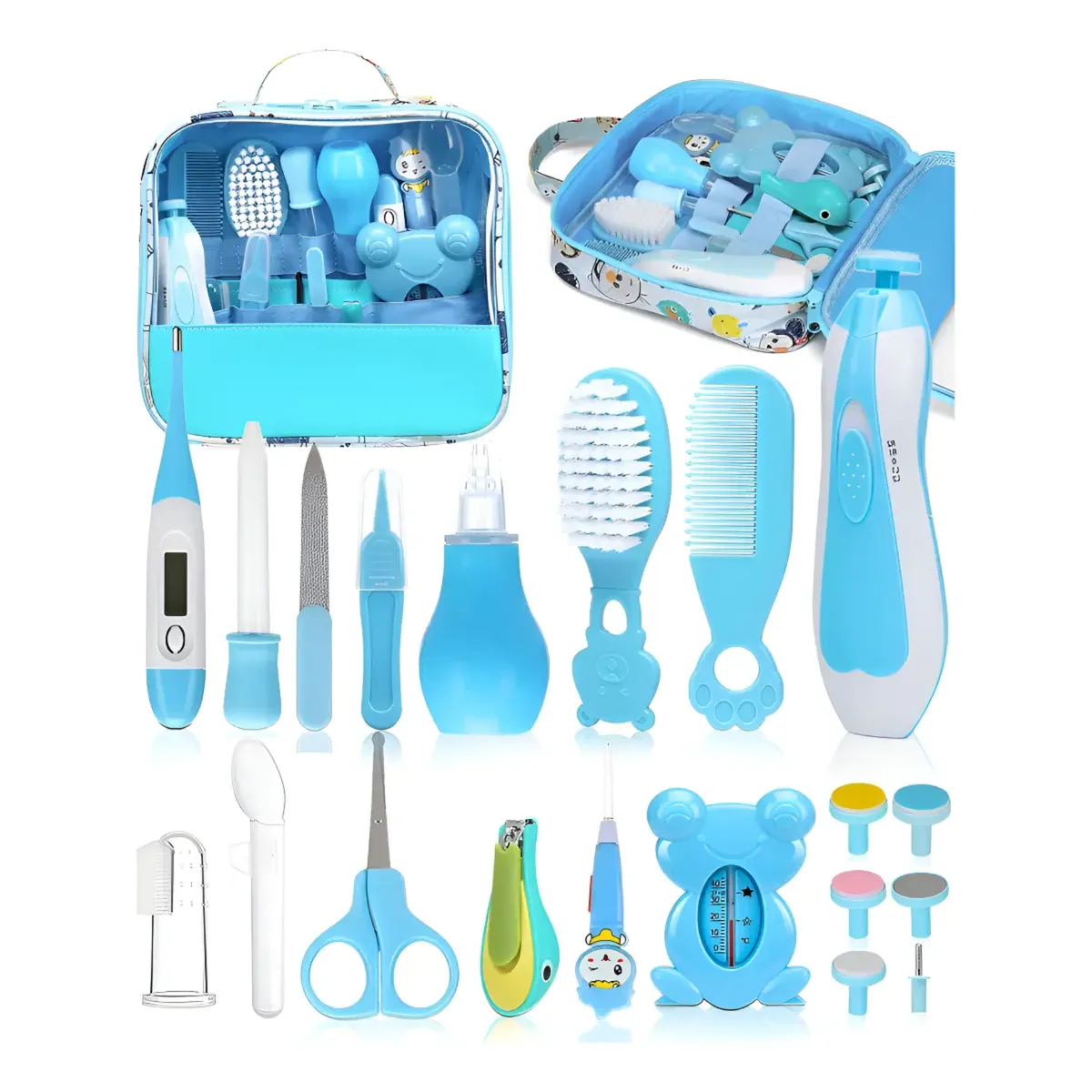 GENERICO - Kit Completo De Aseo Y Cuidado Para Bebé 20 Piezas Azul