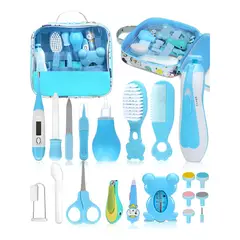 GENERICO - Kit Completo De Aseo Y Cuidado Para Bebé 20 Piezas Azul
