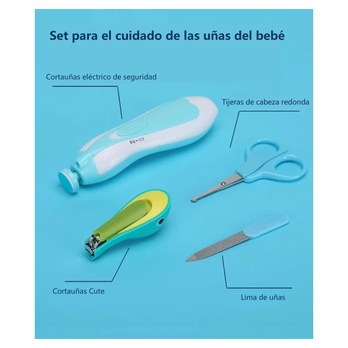 GENERICO - Kit Completo De Aseo Y Cuidado Para Bebé 20 Piezas Azul
