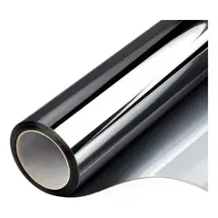GENERICO - Vinil para Ventana 100cm x 10mts Plata negro,Espejo Unidireccional Lámina Protector Solar Privacidad