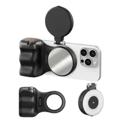 GENERICO - Kit Grip Magsafe con Luz LED para Smartphone Negro
