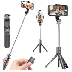 GENERICO - Trípode para celular 1.7 m con palo selfie y Bluetooth