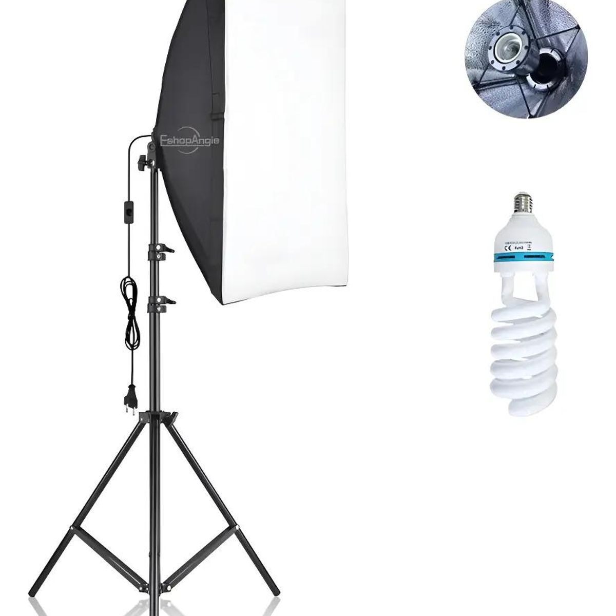 GENERICO - Kit de Iluminación Softbox para Fotografía con Ampolleta