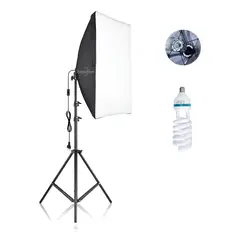 GENERICO - Kit de Iluminación Softbox para Fotografía con Ampolleta