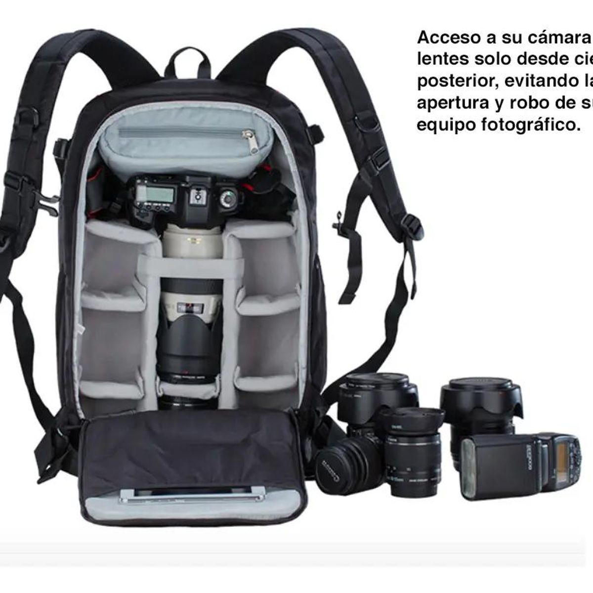 GENERICO - Mochila impermeable antirrobo para cámara fotográfica K6