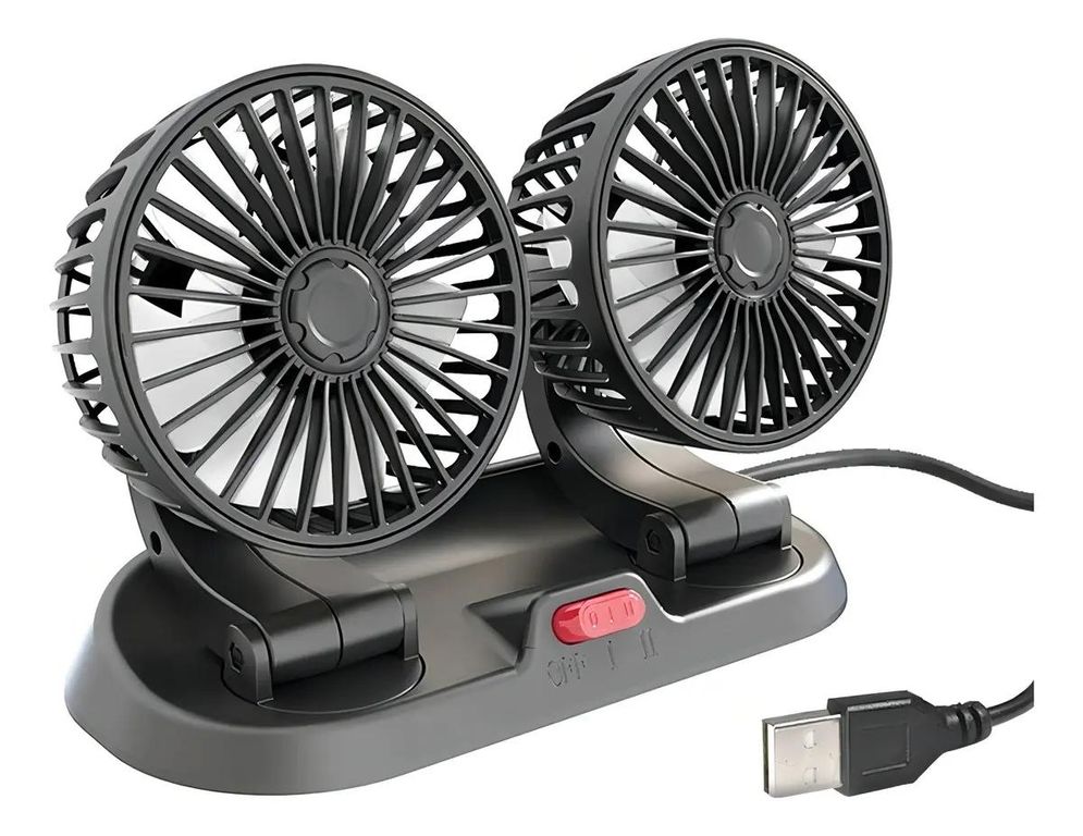 GENERICO Mini ventilador USB doble de sobremesa portátil