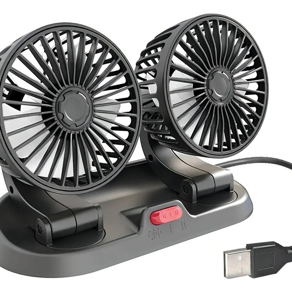 GENERICO - Mini ventilador USB doble de sobremesa portátil