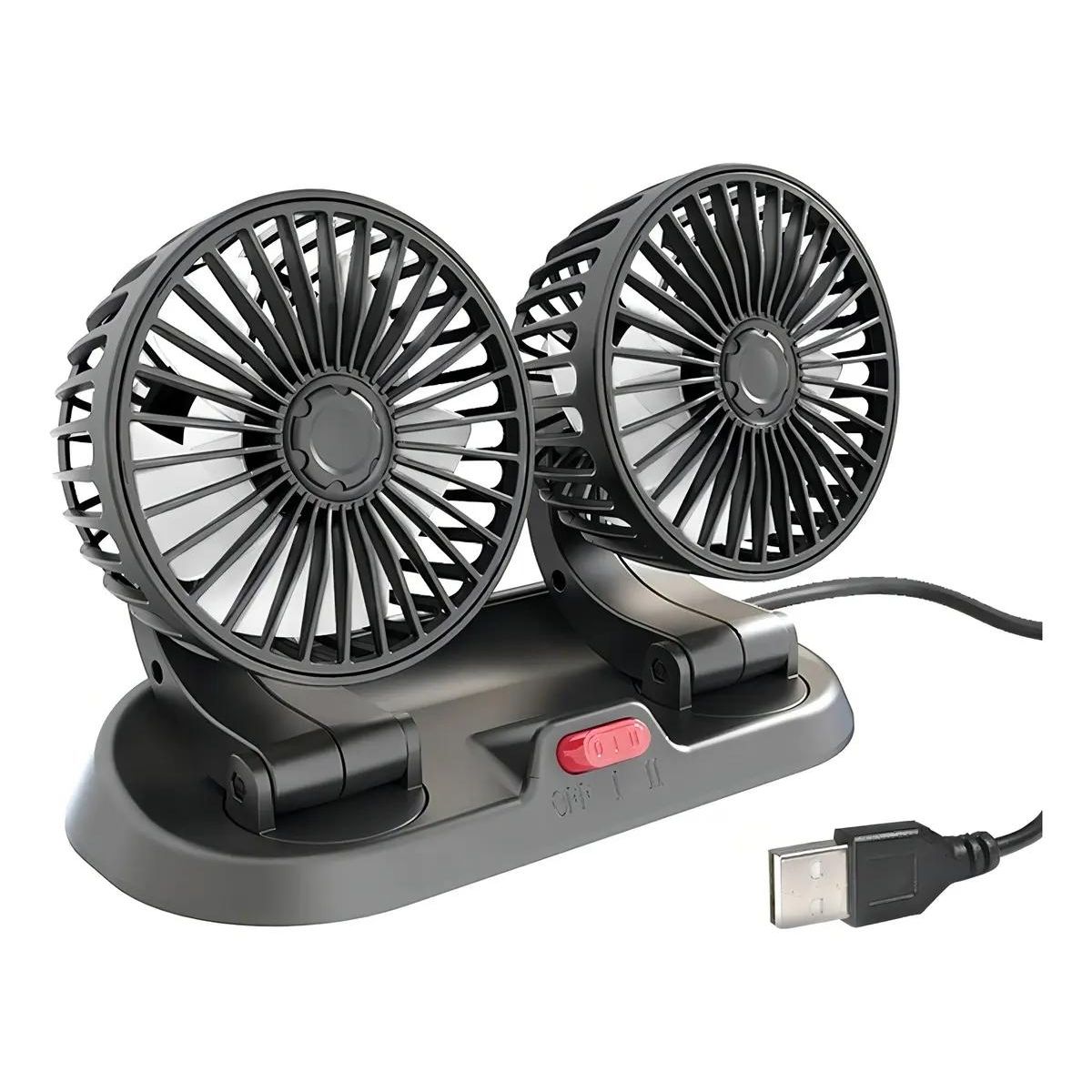 GENERICO - Mini ventilador USB doble de sobremesa portátil