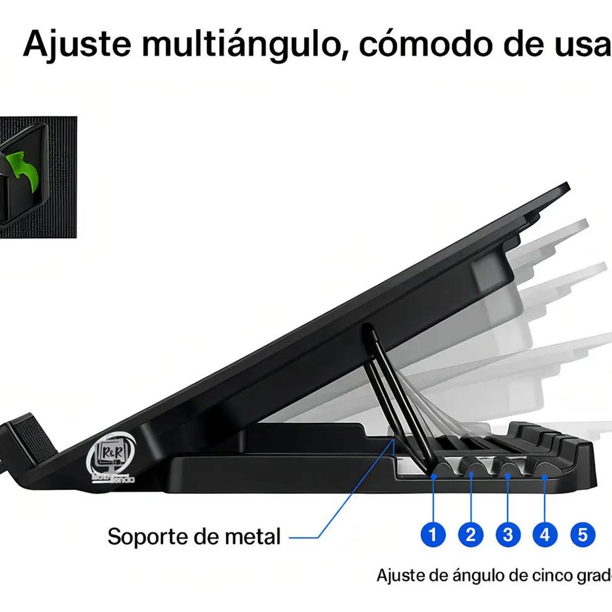 GENERICO - Soporte Vertical para Notebook Gamer Negro con Ventilador
