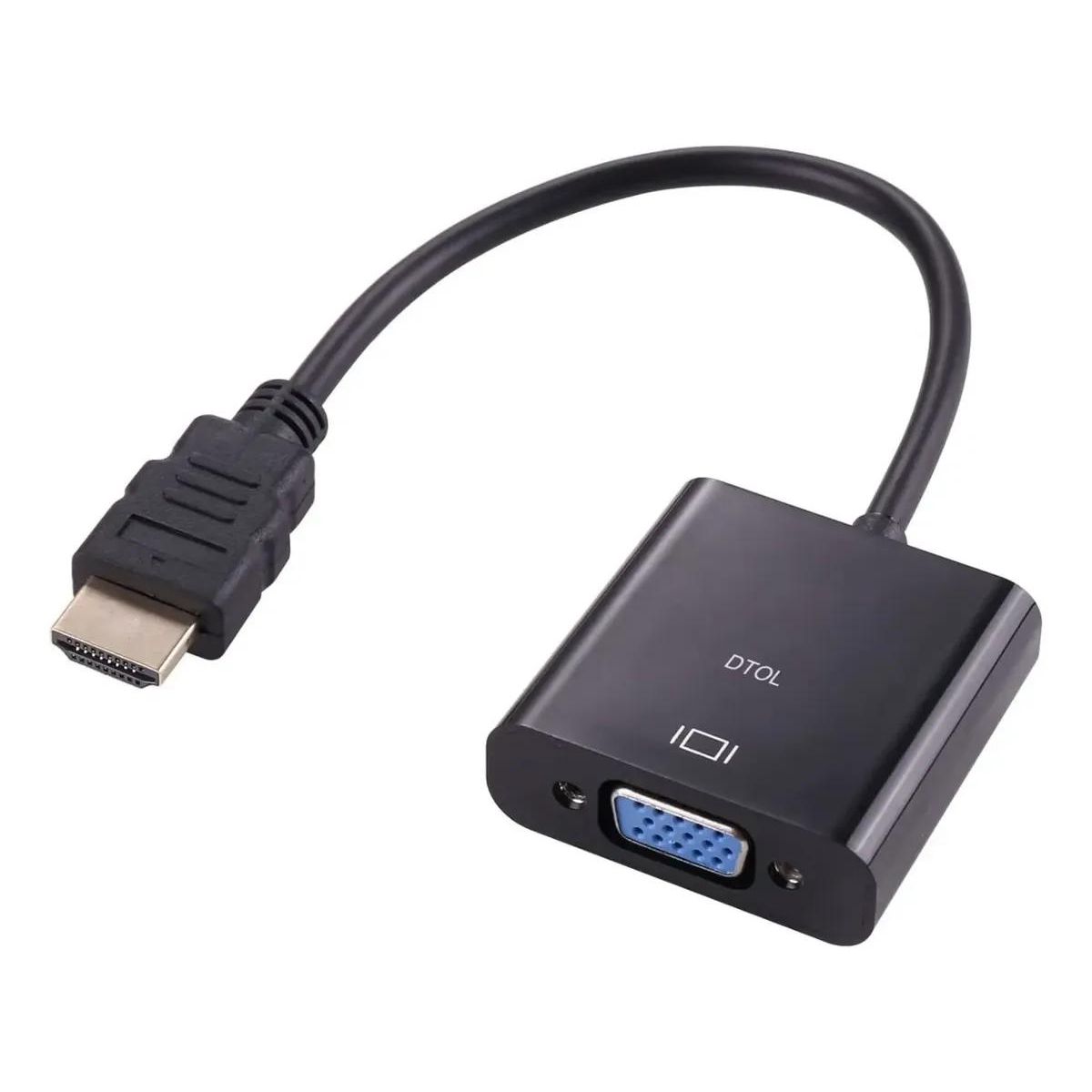 GENERICO - Adaptador HDMI Macho a VGA Hembra Negro