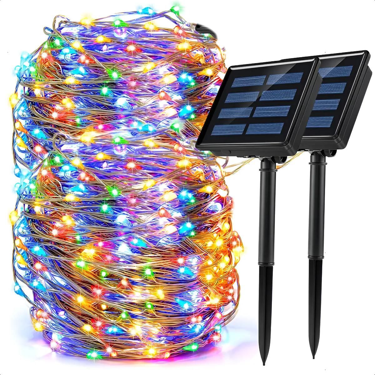 GENERICO - Guirnalda Solar LED 20m 200 Luces Multicolor IP66