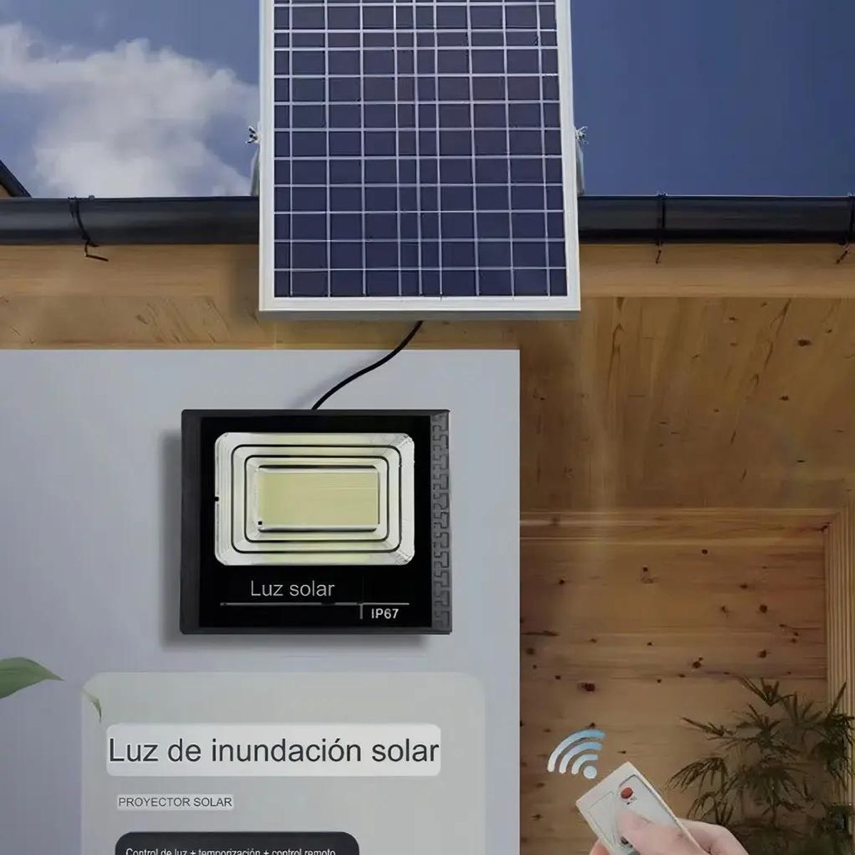 GENERICO - Foco Reflector Solar 200W Luz Blanco Frío IP67