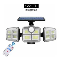 GENERICO - Foco solar triple con sensor de movimiento y cabezal regl