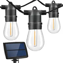 GENERICO - Guirnalda Solar 10m con 10 Luces LED Cálidas