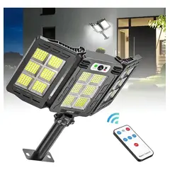 GENERICO - Reflector LED solar 3 cabezas plegable para exterior