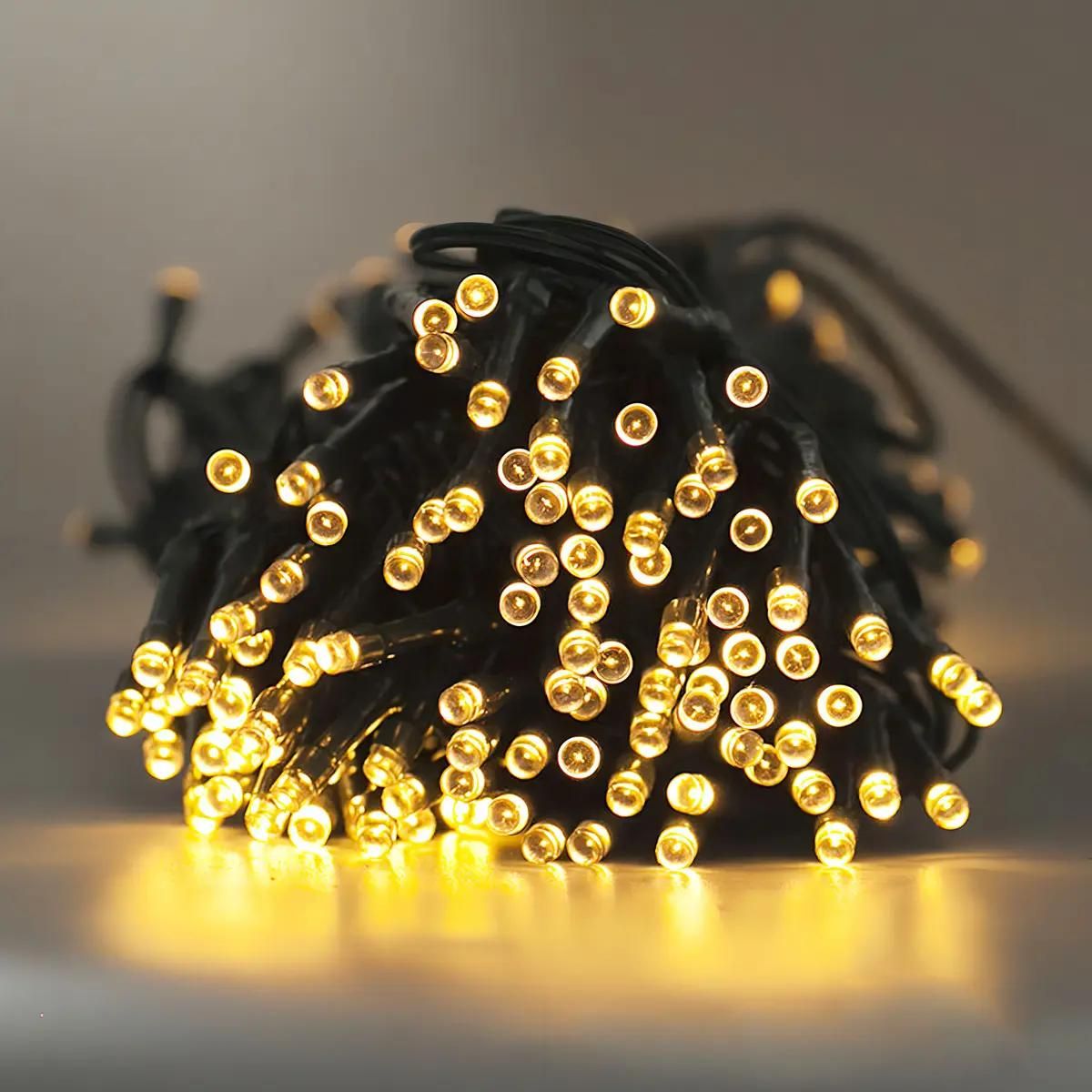 GENERICO - Pack 2 Guirnaldas Solares 100 LED 10 Metros