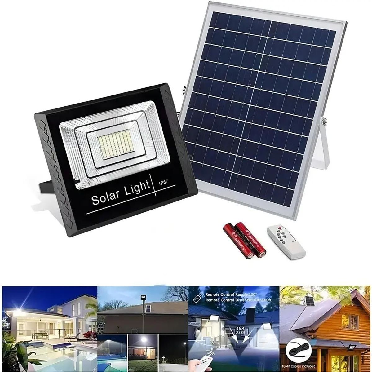 GENERICO - Reflector Solar LED 80W con Panel y Control Remoto