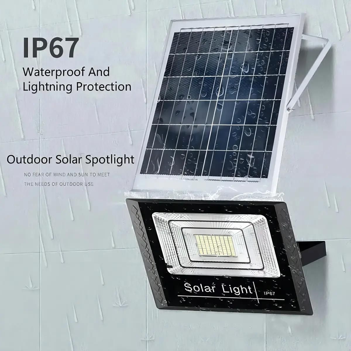 GENERICO - Reflector Solar LED 80W con Panel y Control Remoto