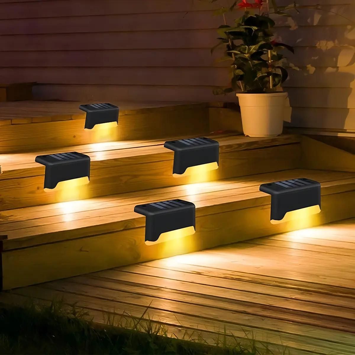 GENERICO - Kit 4 Luces Solares Exteriores LED IP68 Luz Cálida