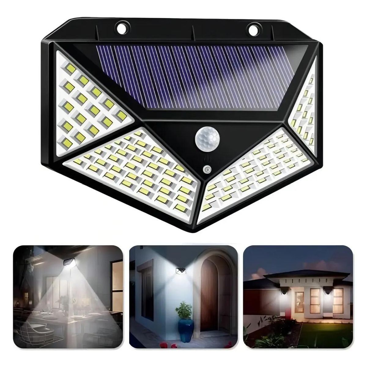 GENERICO - Pack 4 Lámparas Solares 100 LED con Sensor de Movimiento