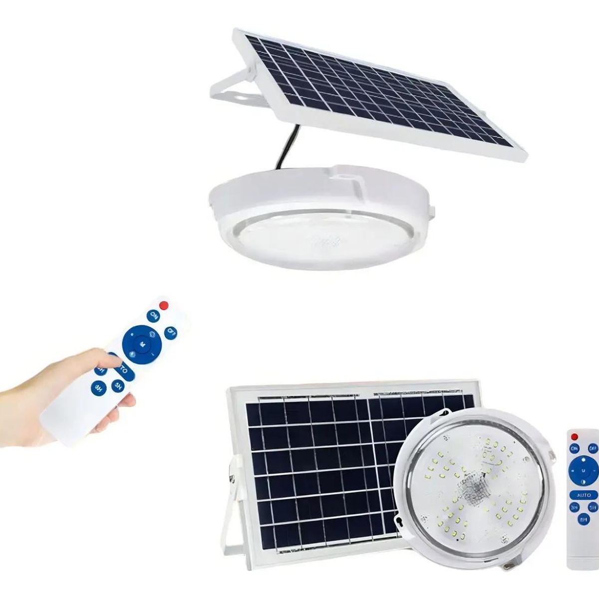 GENERICO - Foco solar interior 100W con panel y cable