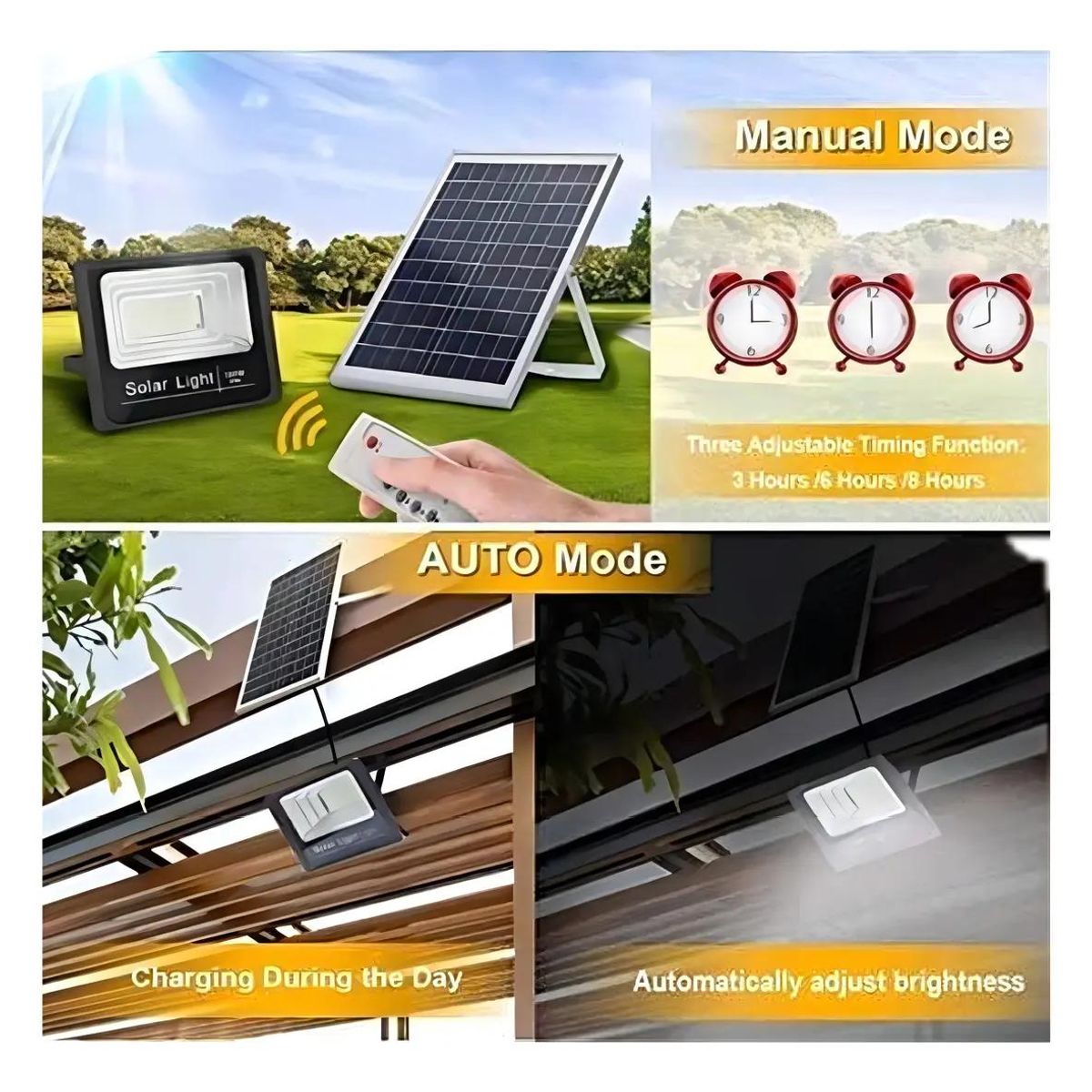GENERICO - Reflector Solar LED 800W para Exterior con Control