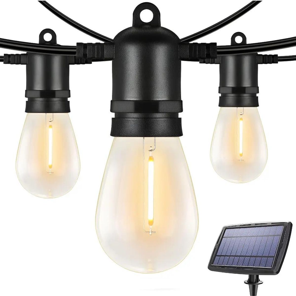 GENERICO - Guirnalda de Luces Solar para Exterior 7,5m con 10 Ampol-