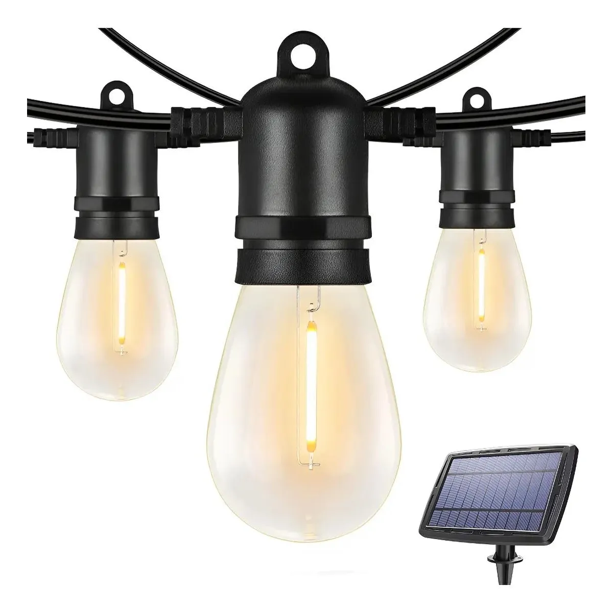 GENERICO - Guirnalda de Luces Solar para Exterior 7,5m con 10 Ampol-