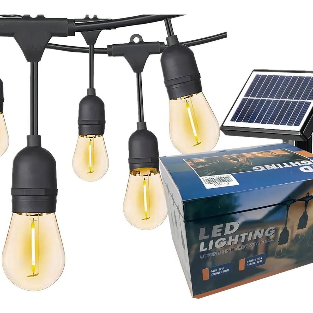 GENERICO - Guirnalda LED solar 10m con 10 luces