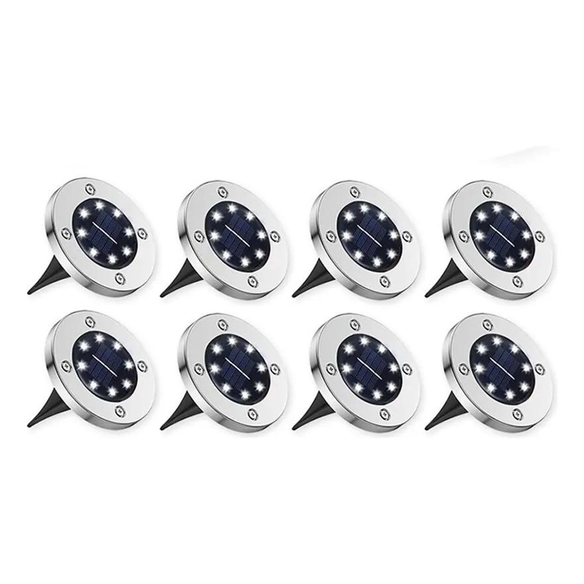 GENERICO - Pack de focos solares LED con estaca para jardín luz fría