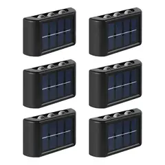 GENERICO - Pack 6 Apliques Solares de Exterior Luz Cálida