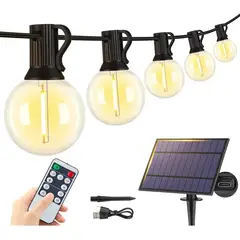 GENERICO - Guirnalda de Luces Solar para Exterior 7,6 metros con 25F